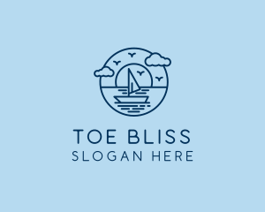 Sailing Ocean Boat Yacht logo design