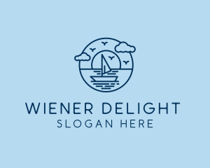 Sailing Ocean Boat Yacht logo design