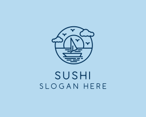 Sailing Ocean Boat Yacht logo design