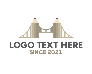 Art - Art Pencil Bridge logo design