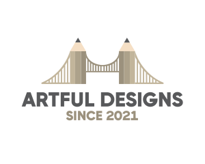 Art Pencil Bridge logo design