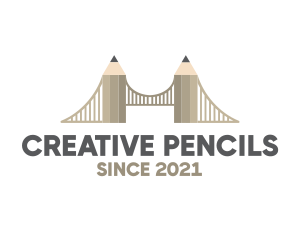 Art Pencil Bridge logo design