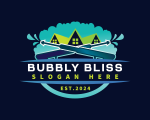 Pressure Wash Bubble Housekeeping logo design