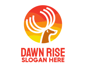 Dawn - Sun Deer Antlers logo design