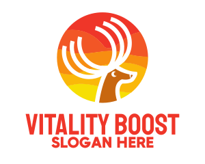 Vitality - Sun Deer Antlers logo design