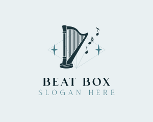 Rhythm - Harp Music Instrument logo design