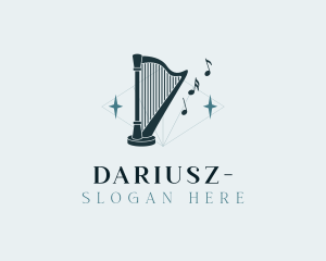 String - Harp Music Instrument logo design