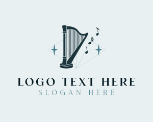 Harp Music Instrument Logo