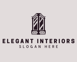 Cabinet Mirror Furniture logo design