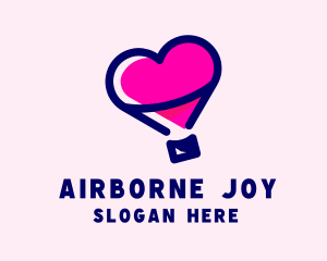 Heart Hot Air Balloon logo design