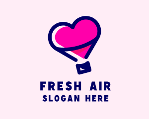 Heart Hot Air Balloon logo design