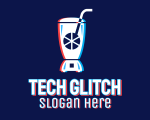 Glitchy Blender Drink  logo design