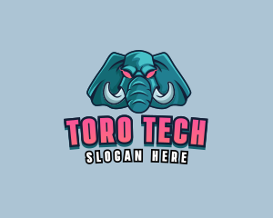 Angry Elephant Tusk logo design