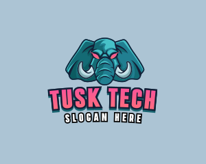 Angry Elephant Tusk logo design