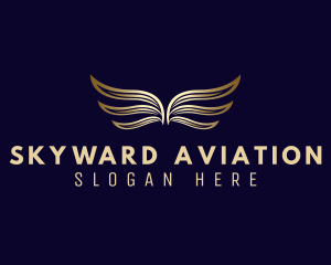 Gold Luxury Wing logo design