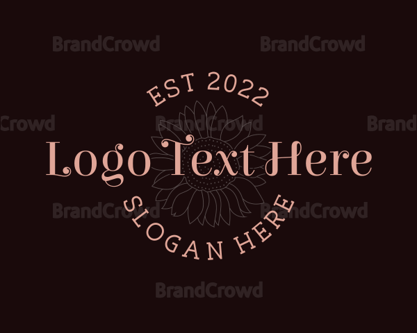 Whimsical Sunflower Wordmark Logo