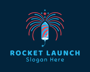 New Year Rocket Fireworks logo design