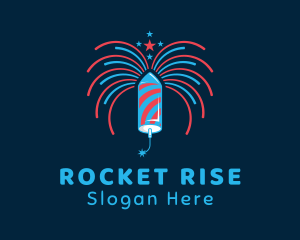 New Year Rocket Fireworks logo design