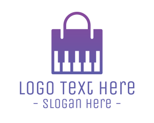 Shopping - Modern Piano Bag logo design