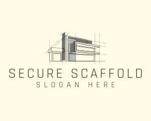 Scaffolding - Blueprint House Architecture logo design