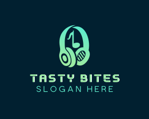 Playlist - Music Podcast Headphones logo design