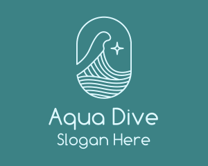 Diving - Beach Ocean Wave Star logo design