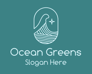 Beach Ocean Wave Star logo design