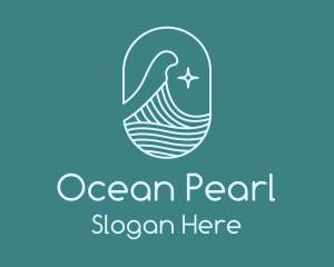 Beach Ocean Wave Star logo design