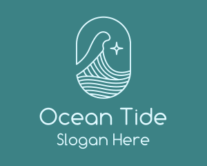 Beach Ocean Wave Star logo design