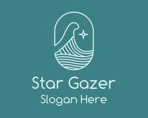 Beach Ocean Wave Star logo design