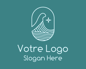 Tourism - Beach Ocean Wave Star logo design