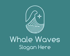 Beach Ocean Wave Star logo design