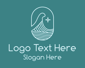 Underwater - Beach Ocean Wave Star logo design