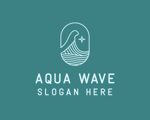 Beach Ocean Wave Star logo design