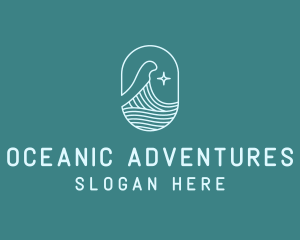 Beach Ocean Wave Star logo design