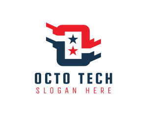 American Tech Letter O logo design