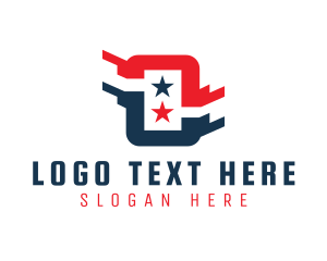 Usa - American Tech Letter O logo design