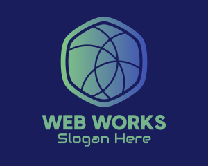 Web - Hexagon Web Developer logo design