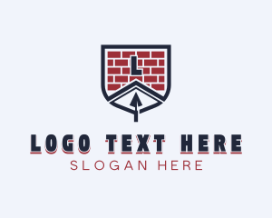 Contractor - Brick Roof Trowel logo design