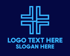 Geometric Cross Outline Logo