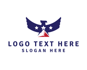 America - USA Mountain Eagle logo design