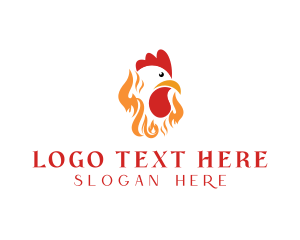 Kitchen - Fire Roast Chicken logo design