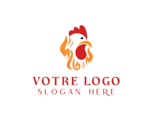 Hot - Fire Roast Chicken logo design