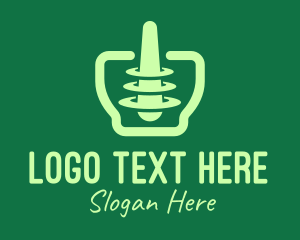 Polka Dots - Green Mortar & Pestle logo design