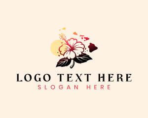 Hawaii - Hibiscus Flower Hawaii logo design