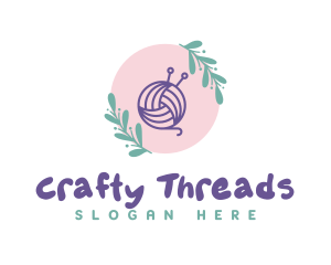 Yarn - Floral Crochet Yarn logo design