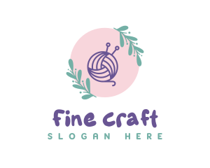 Floral Crochet Yarn logo design