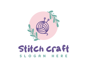 Floral Crochet Yarn logo design