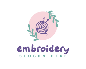 Floral Crochet Yarn logo design