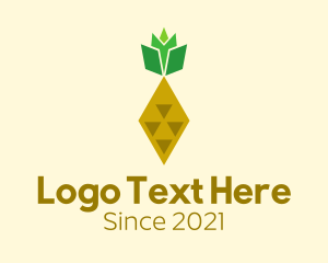 Tropical - Geometric Pineapple Fruit logo design